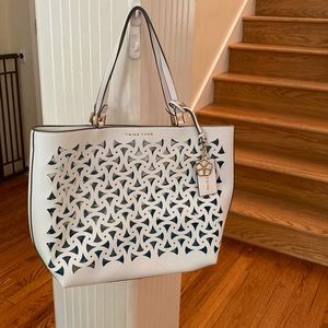 Trina Turk White leather tote bag.  NWT